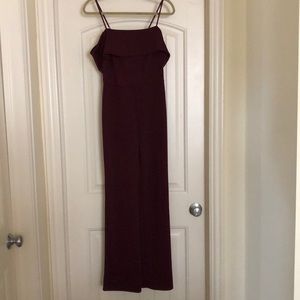 Burgundy Charlotte Russe Off the Shoulder Jumpsuit